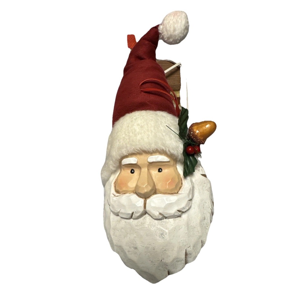 Santa Claus Head‎ Door Hanger. Resin. 12 Inches.